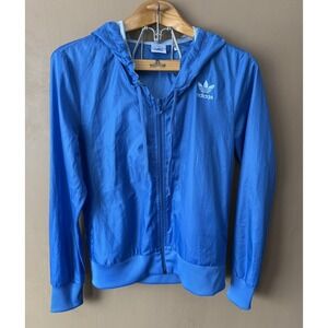 Adidas Hoodie Full Zip Blue Boys Jacket Size Medium